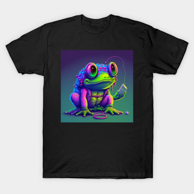 Vapor Wave Frog T-Shirt by TheArtfulAllie